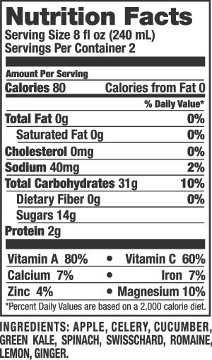 Sweet Greens Nutrition Facts