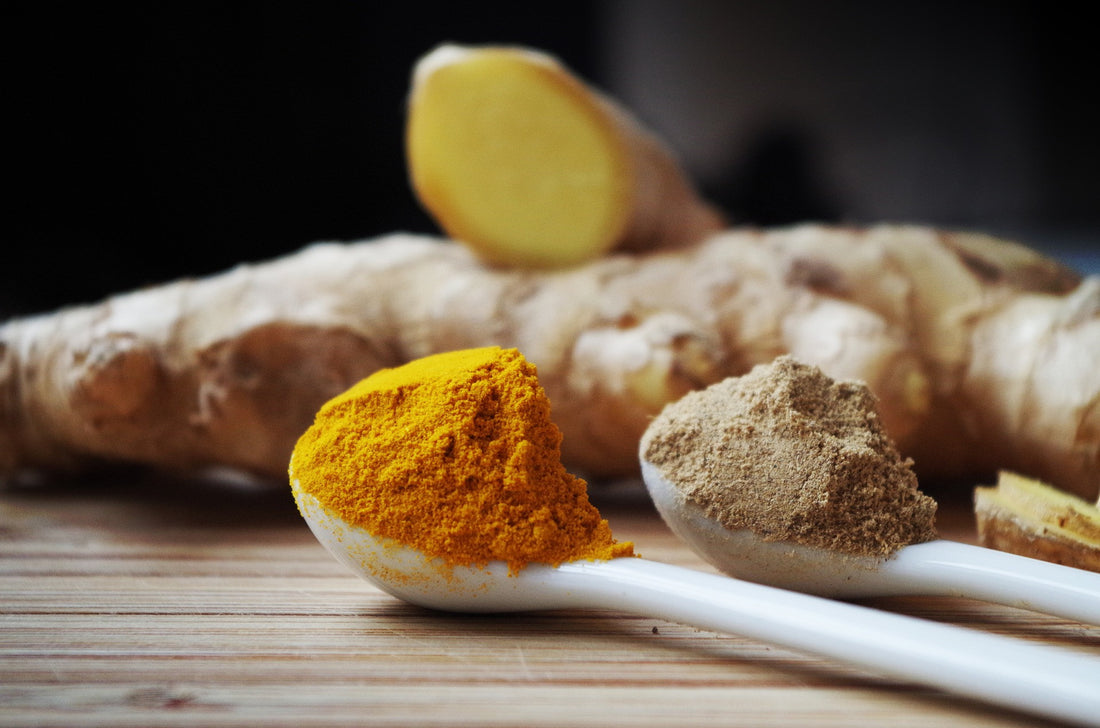 spoon with turmeric and ginger