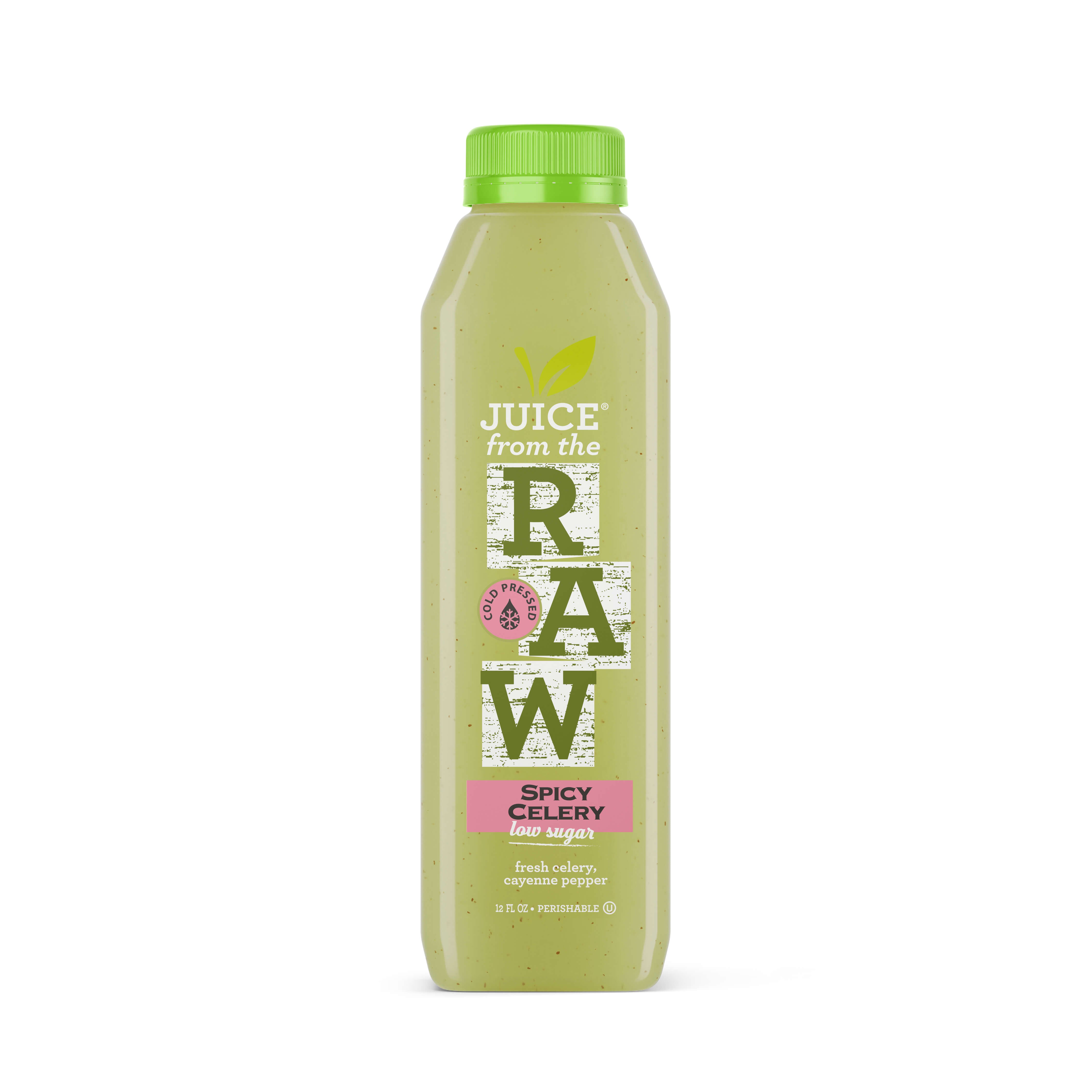 Bottle Spicy Celery Low Sugar Juice From the RAW® Juice