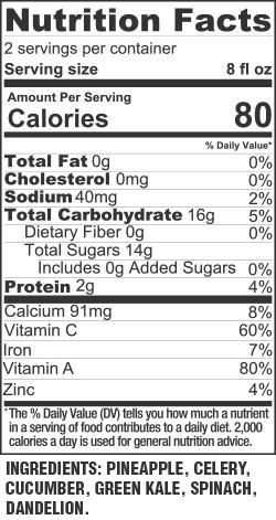 Detox Greens Nutrition Facts